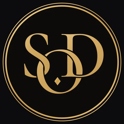 Monogram, gold on black